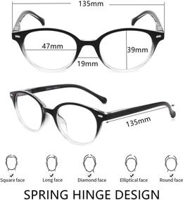 img 3 attached to 👓 3-Pack Blue Light Blocking Retro Round Computer Readers with Spring Hinge for Men Women by CRGATV