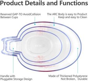 img 1 attached to 🥄 Drizom Measuring Cups Set: Stackable BPA-free Cups with Unique Handle Design and Angled Measurement Scales