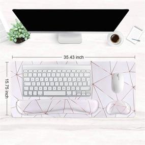 img 3 attached to 🖱️ Artiron Mouse Pad Set: Ergonomic Keyboard Wrist Rest and Extended Desk Pad (Pink Stripe) - Non-Slip, Waterproof & Memory Foam for Home Office Study Game