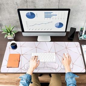 img 2 attached to 🖱️ Artiron Mouse Pad Set: Ergonomic Keyboard Wrist Rest and Extended Desk Pad (Pink Stripe) - Non-Slip, Waterproof & Memory Foam for Home Office Study Game