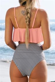 img 2 attached to CUPSHE Women's Flattering High Waisted Falbala Bikini Set: Stylish Beachwear for Women