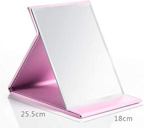img 3 attached to Joly Desk Mirror: Convenient Portable Folding Makeup Mirror for Home, Office, and Travel (L, Pink)