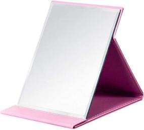 img 4 attached to Joly Desk Mirror: Convenient Portable Folding Makeup Mirror for Home, Office, and Travel (L, Pink)