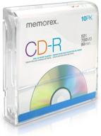 📀 memorex 32020015635 cd-r 52x 700mb 80 min discs in paper sleeves, 10 pack - high-quality storage solution for music, data, and more! logo