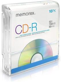 img 1 attached to 📀 Memorex 32020015635 CD-R 52x 700MB 80 Мин Диски в Бумажных Чехлах, 10 штук - Высококачественное решение для хранения музыки, данных и другой информации!