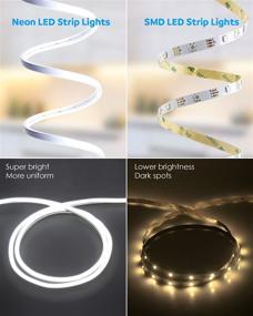 img 1 attached to 🌟 Aclorol 12V Neon LED Strip Lights - Waterproof Flexible White Rope Lights for DIY Love Planet Cloud Sign - 16.4FT Outdoor Indoor Decor with 120Leds/M Cool White (No Power Supply)
