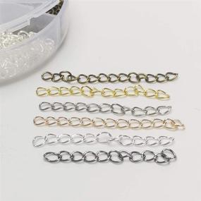 img 2 attached to 💎 Chenkou Craft Assorted 120pcs of 6 Colors Extender Chain Set for Jewelry - Necklace, Anklet, Earring (Mix, 50x7mm) | Boost your accessory collection with this versatile extender chain set!