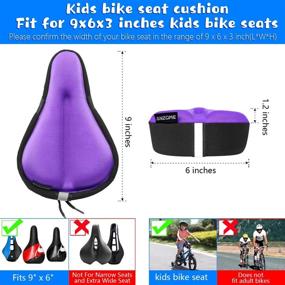 img 3 attached to 🚲 ANZOME Kids Gel Bike Seat Cushion Cover, 9x6 Memory Foam Child Bike Seat Cover - Extra Soft Small Bicycle Saddle Pad for Kids - Water and Dust Resistant Cover Included