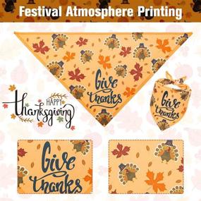 img 1 attached to Christmas and Thanksgiving Festival Dog Bandana Set - Adjustable Soft Pet Triangle Scarf 2 Pack with Festival Element Patterns for Small Medium Large Dogs - PAWCHIE