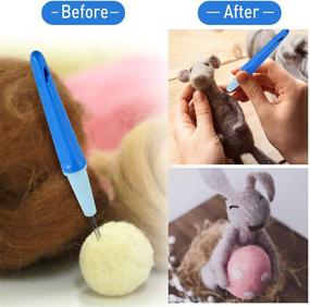 img 1 attached to 🧵 Needle Felting Tool Set: Pen Style with 3 Needles and Punch Style with 7 Barbed Needles - Ideal Wool Felting Accessories for DIY Patchwork Crafts and Felt Pattern Making