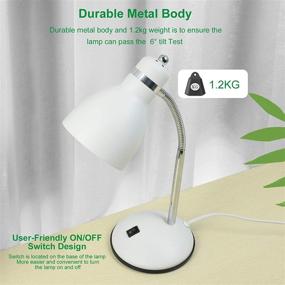 img 3 attached to Larsen Thompson Sand White Desk Lamp - Flexible Gooseneck Metal Table Lamp with 4W LED Bulb - Adjustable Eye-Care Reading Lamp for Bedside Reading, Studying, Computers, and Hobbies