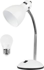 img 4 attached to Larsen Thompson Sand White Desk Lamp - Flexible Gooseneck Metal Table Lamp with 4W LED Bulb - Adjustable Eye-Care Reading Lamp for Bedside Reading, Studying, Computers, and Hobbies