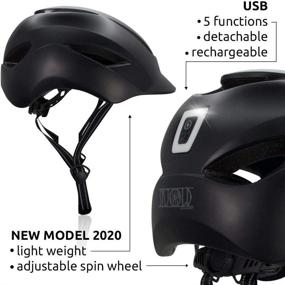 img 1 attached to 🚴 Urban Bike Helmet for Adults: Men & Women | Built-in USB Rechargeable LED Light | Reflective Straps | Size 52-58 cm (M) & 58-61 cm (L) | City Cycling Helmet