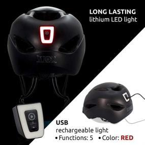 img 2 attached to 🚴 Urban Bike Helmet for Adults: Men & Women | Built-in USB Rechargeable LED Light | Reflective Straps | Size 52-58 cm (M) & 58-61 cm (L) | City Cycling Helmet