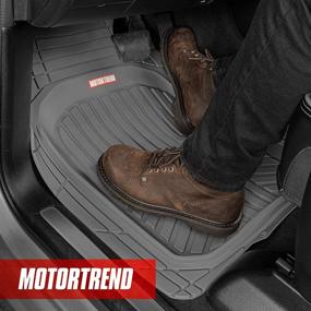 img 2 attached to 🚗 Motor Trend Premium FlexTough Plus All-Protection DeepDish Front & Rear Mats with Trunk Cargo Liner - Combo Set - All Weather Traction Grips, Gray: Ultimate Car Floor Mats with Trunk Liner