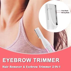 img 2 attached to 💆 Electric Eyebrow Trimmer for Women & Razor for Men - Painless Facial Hair Removal Tool for Bikini, Face, Chin, Peach Fuzz, Lips, Body, Arms, Legs - Battery Powered (Battery Not Included)