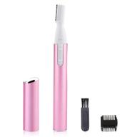 💆 electric eyebrow trimmer for women & razor for men - painless facial hair removal tool for bikini, face, chin, peach fuzz, lips, body, arms, legs - battery powered (battery not included) logo