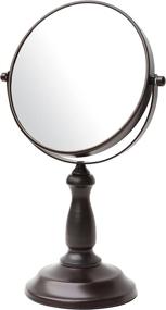 img 1 attached to 💄 Enhance Your Bathroom Décor with the BathSense VAN1290ORB Pedestal Vanity Circular Tilting Mirror in Oil Rubbed Bronze