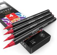 🖌️ arteza real brush pens, a195 punch pink, 4-pack, watercolor pens with nylon brush tips, ideal for dry-brush painting, sketching, coloring &amp; calligraphy - premium art supplies logo