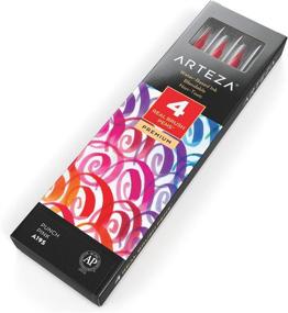 img 3 attached to 🖌️ Arteza Real Brush Pens, A195 Punch Pink, 4-Pack, Watercolor Pens with Nylon Brush Tips, Ideal for Dry-Brush Painting, Sketching, Coloring &amp; Calligraphy - Premium Art Supplies