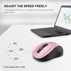 img 1 attached to 🖱️ Pink Ergonomic 2.4G Wireless Mouse for Laptop - WisFox Computer Mouse with USB Receiver, 3 Adjustable Levels and 6 Button Cordless Mice for Windows, Mac, PC, Notebook