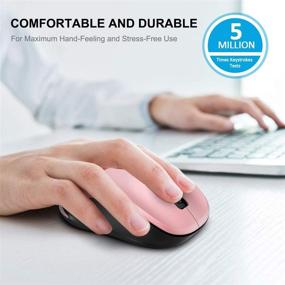 img 2 attached to 🖱️ Pink Ergonomic 2.4G Wireless Mouse for Laptop - WisFox Computer Mouse with USB Receiver, 3 Adjustable Levels and 6 Button Cordless Mice for Windows, Mac, PC, Notebook