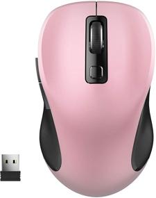 img 4 attached to 🖱️ Pink Ergonomic 2.4G Wireless Mouse for Laptop - WisFox Computer Mouse with USB Receiver, 3 Adjustable Levels and 6 Button Cordless Mice for Windows, Mac, PC, Notebook