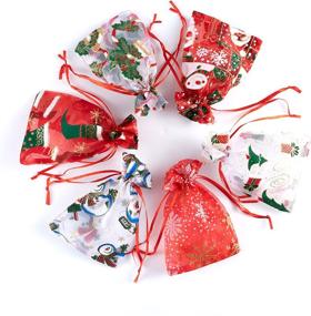 img 4 attached to Volanic 30PCS Christmas Organza Drawstring