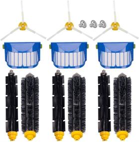 img 1 attached to 🧹 Ideal replacement parts kit for iRobot Roomba 600 series – Bristle & Flexible Beater Brushes, 3-Armed Brushes, and Aero Vac Filters