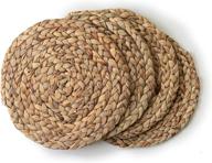 🍽️ benson mills natural water hyacinth braided round placemat set of 4 - 15-inch round logo