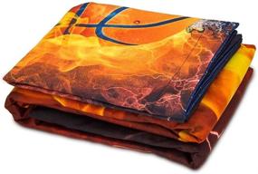 img 1 attached to 🏀 ZHH 3D Basketball Fire Duvet Cover Set for Boys and Teens - Ultra Soft Twin Size Bedding with 2 Pillowcases (No Comforter Included)