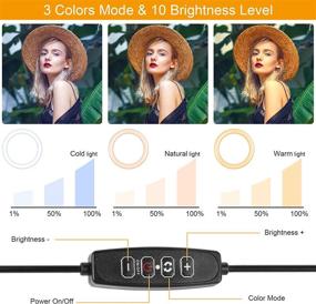 img 3 attached to TAC TEC 10-дюймовое кольцевое светлое кольцо для селфи со столешницей и держателем для телефона, миниатюрная портативная камера для настольного компьютера/ноутбука, поддерживающая популярные функции Zoom/Tiktok, совместимая с освещением iPhone - розовая.