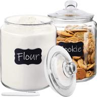 set of 2 daitouge 1.5 gallon glass storage jars with lids - heavy duty glass canisters for home & kitchen logo