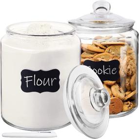 img 4 attached to Set of 2 Daitouge 1.5 Gallon Glass Storage Jars with Lids - Heavy Duty Glass Canisters for Home & Kitchen