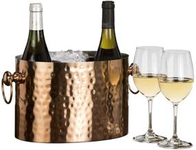 img 4 attached to 🍾 Chic Chill Handcrafted Artisan 2 Bottle Copper Champagne and Wine Chiller - Elegant Cooling for Fine Wines