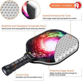 img 2 attached to 🏓 ULTIMATE AUTOSAN Pickleball Paddle: Durable Graphite and Fiberglass Composite Surface for Superior Performance, Aramid Honeycomb Core, EdgeSentry Protection Bundle, Lightweight Design 7.2-7.5OZ, Indoor/Outdoor Usage, Suitable for Kids, Men, and Women