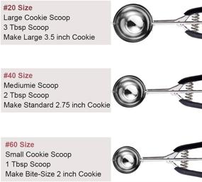 img 1 attached to 🍪 SUNNORN Cookie Scoop Set: Premium 3-Pack, 18/8 Stainless Steel Scoops for Perfectly Sized Cookies - Non-Slip Grip, Black