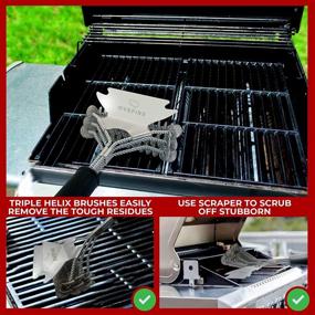 img 1 attached to Premium Grill Brush and Scraper - Bristle-Free BBQ Cleaning Tool for Safe and Easy Grate Maintenance - Heavy Duty Stainless Steel Cleaner - Ideal Grill Accessories and Gifts