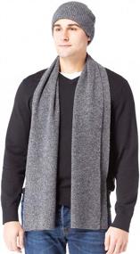 img 2 attached to 🧣 Fishers Finery Men's Cashmere Ribbed Scarf: Essentials for Style and Warmth