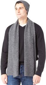 img 4 attached to 🧣 Fishers Finery Men's Cashmere Ribbed Scarf: Essentials for Style and Warmth