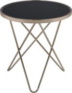 acme valora end table: sleek black glass & champagne elegance logo