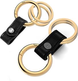 img 3 attached to Premium Idakekiy Leather Carabiner Keychain Keyrings: Stylish and Durable Accessories for Your Keys
