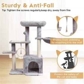 img 2 attached to 🐾 Pawstory Multi-Level Cat Furniture - Cat Tree with Sisal Scratching Post, Hammock Perch, Kitten Toys - Ideal for Indoor Cats, Kittens, and Adult Cats