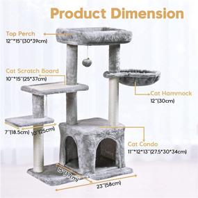 img 1 attached to 🐾 Pawstory Multi-Level Cat Furniture - Cat Tree with Sisal Scratching Post, Hammock Perch, Kitten Toys - Ideal for Indoor Cats, Kittens, and Adult Cats