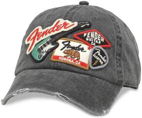 img 1 attached to 🎸 AMERICAN NEEDLE Fender Electric Guitar Icon Baseball Dad Hat (FEND-1905A-BLK) - Black