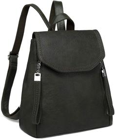 img 4 attached to 👜 Kasqo Elegant Leather Rucksack Handbags & Wallets for Women