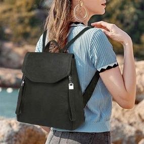 img 3 attached to 👜 Kasqo Elegant Leather Rucksack Handbags & Wallets for Women