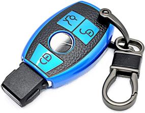 img 4 attached to CTRINEWS Mercedes Leather Keychain Advanced Interior Accessories
