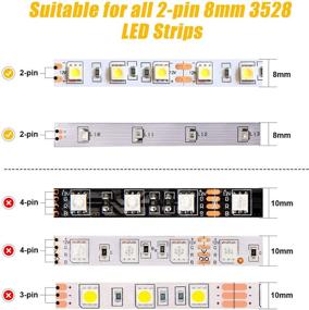 img 2 attached to ⚡️ Улучшите свою установку светодиодной ленты с набором светодиодных коннекторов - 2-контактные сварочные коннекторы, коннектор L/T-образной формы, провода-переходники для соединения лент, женский и DC-коннекторы для светодиодных лент 3528/2835, шириной 8 мм.