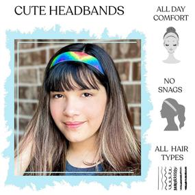 img 2 attached to 🌈 FROG SAC 6 Tie Dye Elastic Headbands for Girls - Adjustable Rainbow Hair Bands for Kids, Stretch Headband for Girl Teens - Cute Nonslip Tie-Dye Hair Accessories, Perfect for Birthday Party Favors